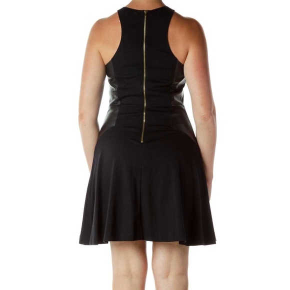 Express Black Sleeveless Fit-and-Flare Dress - Picture 3 of 4